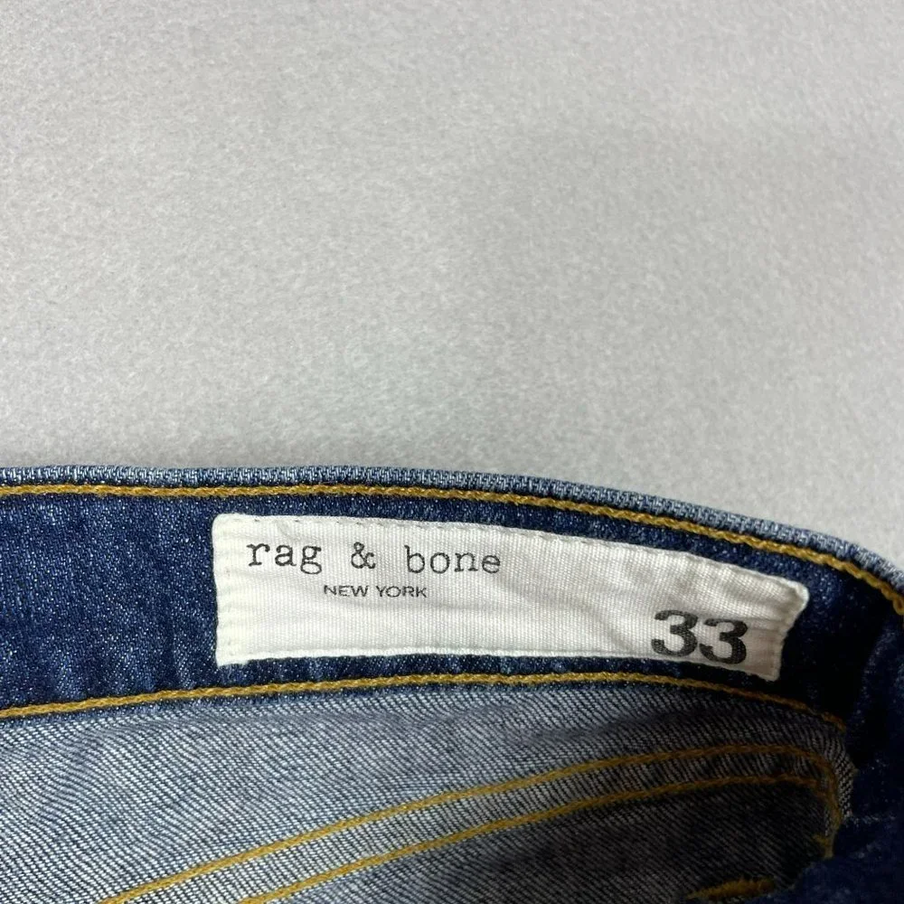 Rag & Bone Womens Distressed Dre Capri Jeans Size 33 Blue Raw Hem Deville Wash - Picture 10 of 14